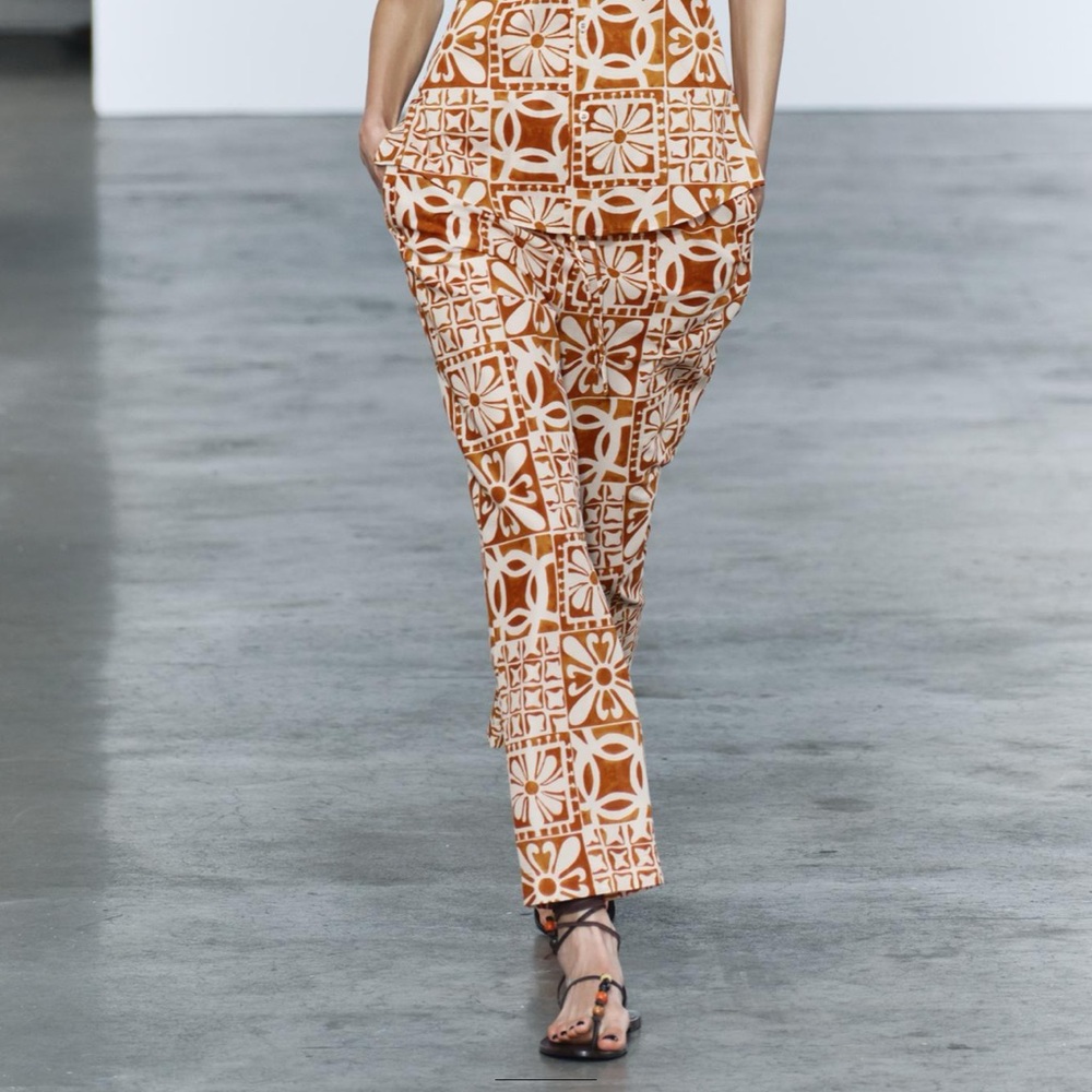 Zara cotton printed pajama pants